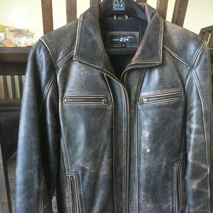 Black Rivet motocycle leather jacket